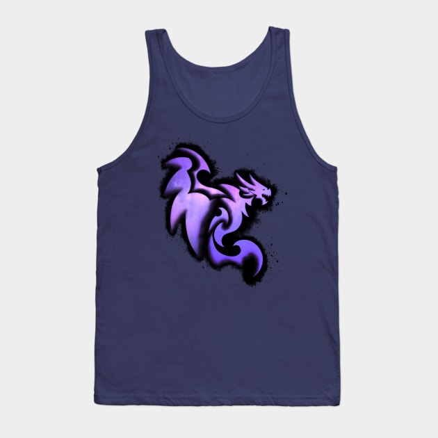 Forged Purple Dragon Flying Dragon Design Tank Top by DesignFunk